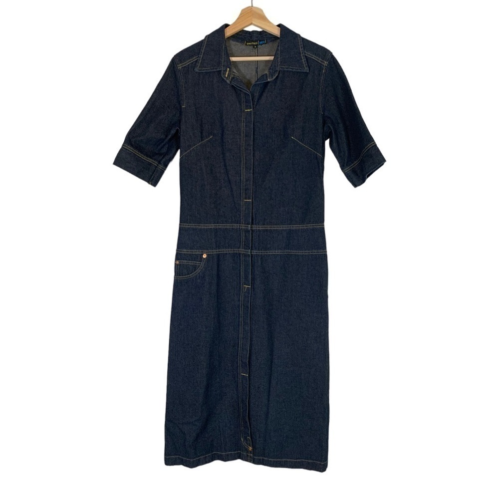 Vintage Paul Frank Denim Midi Dress Size 8 - Picture 2 of 8